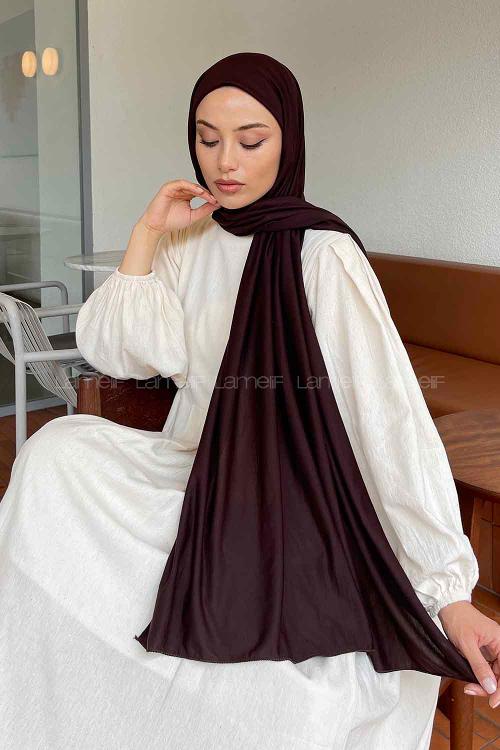 Lamelif Koyu Kahve Penye Şal