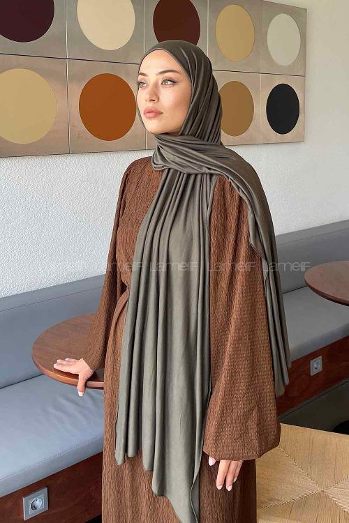 Lamelif Koyu Yeşil Penye Şal