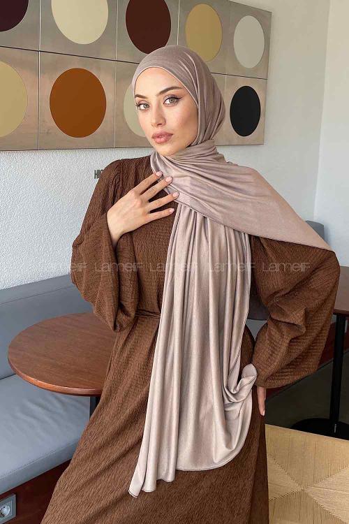 Lamelif Penye Şal Koyu Vizon