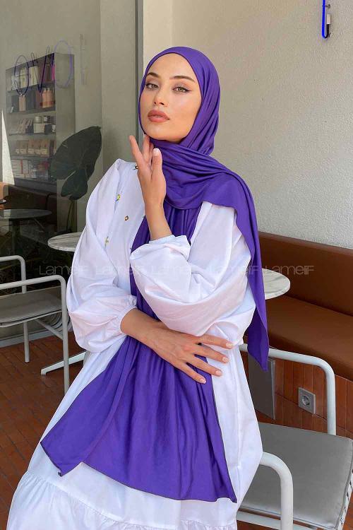 Lamelif Penye Şal Violet