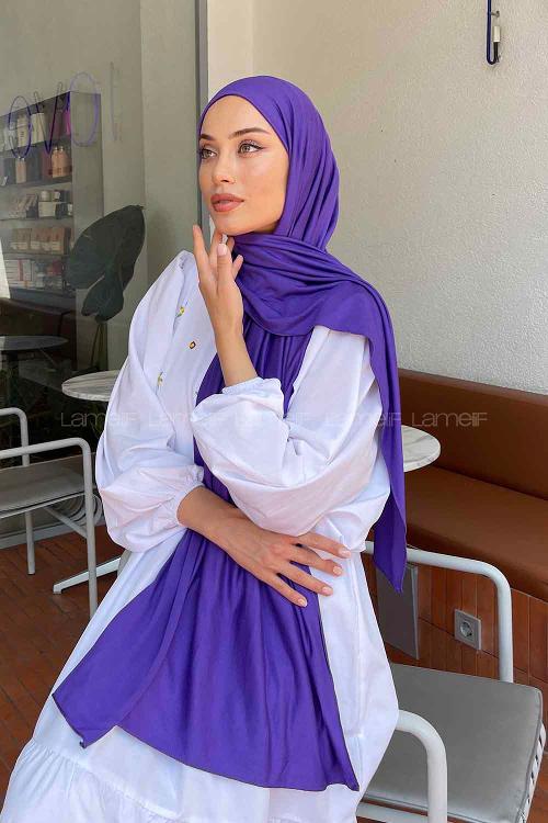 Lamelif Penye Şal Violet