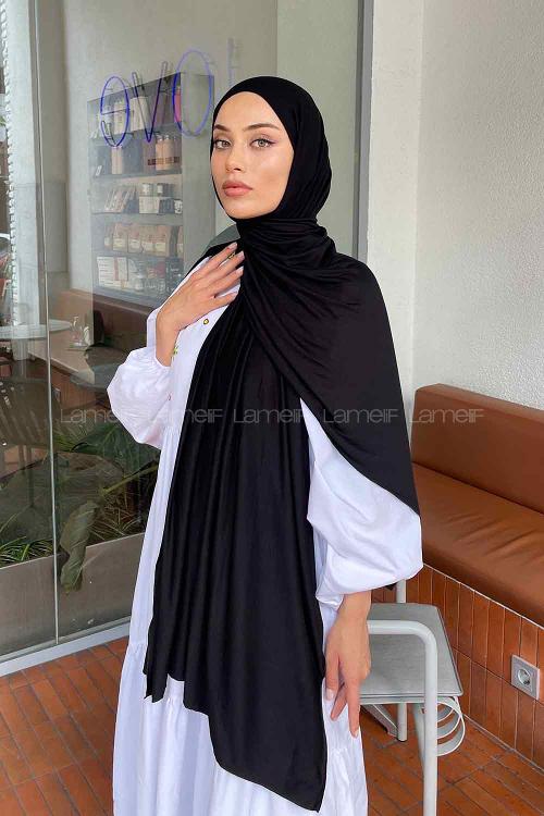 Lamelif Siyah Penye Şal