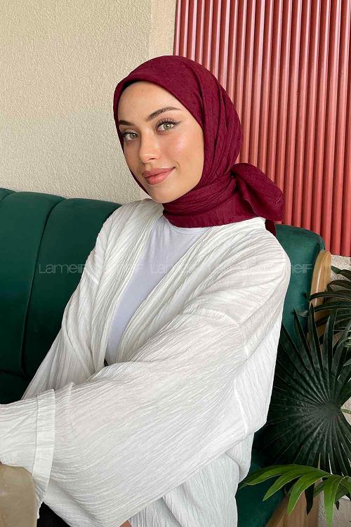 Lamelif Bambu Eşarp Bordo