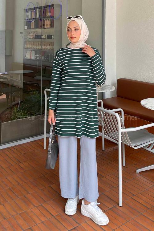 Green Medium Crew Neck Half Arm Arm Cotton Fabric Printed T-shirt