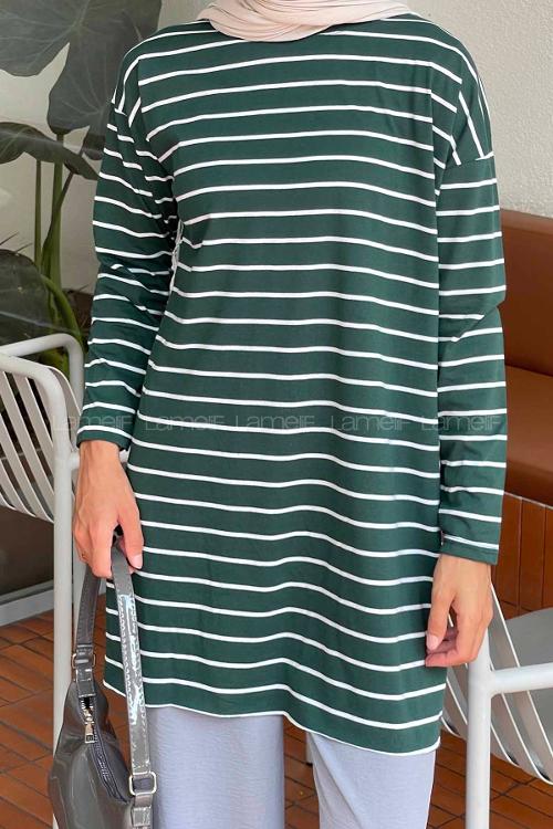 Green Medium Crew Neck Half Arm Arm Cotton Fabric Printed T-shirt