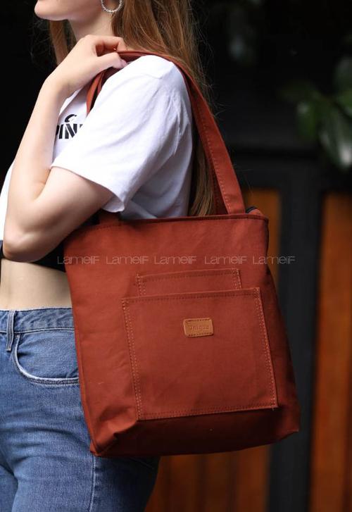 Tan Without Accessories Rope Hand Bag Bag