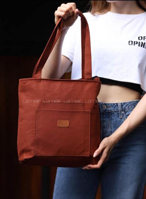 Tan Without Accessories Rope Hand Bag Bag