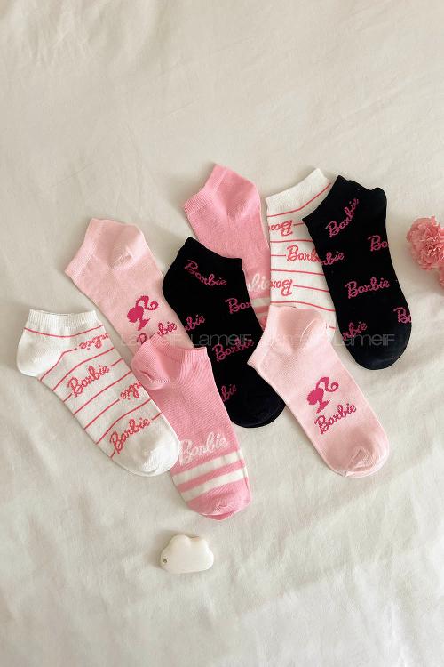 Lamelif 4lü Barbie Patik Çorap