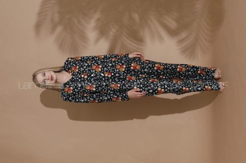 Lamelif Ayıcık Desenli Gömlek Yaka Pijama Seti