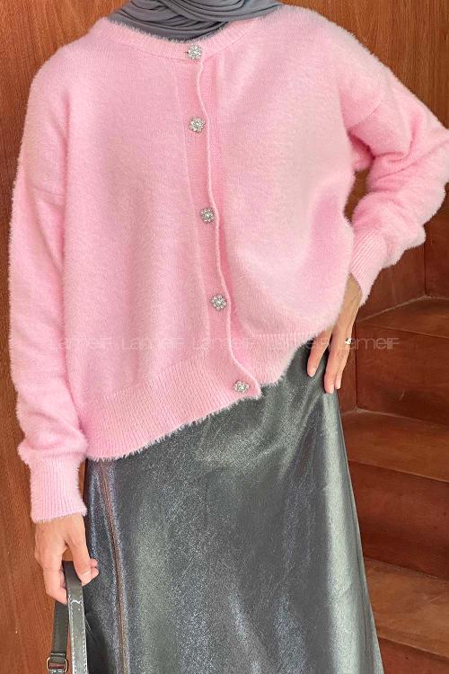 Lamelif Sakallı Basic Hırka Pembe