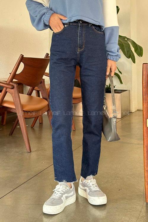 Lamelif Kesik Paça Fit Jean Lacivert