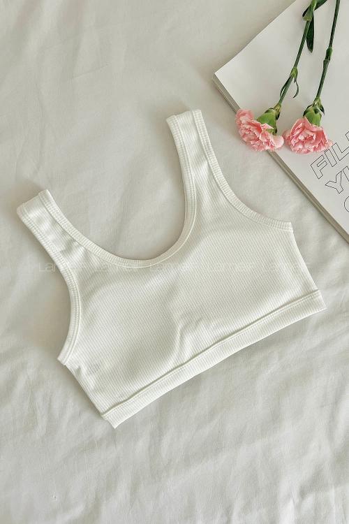 White Cotton Without Underwire Unsupport Bralet