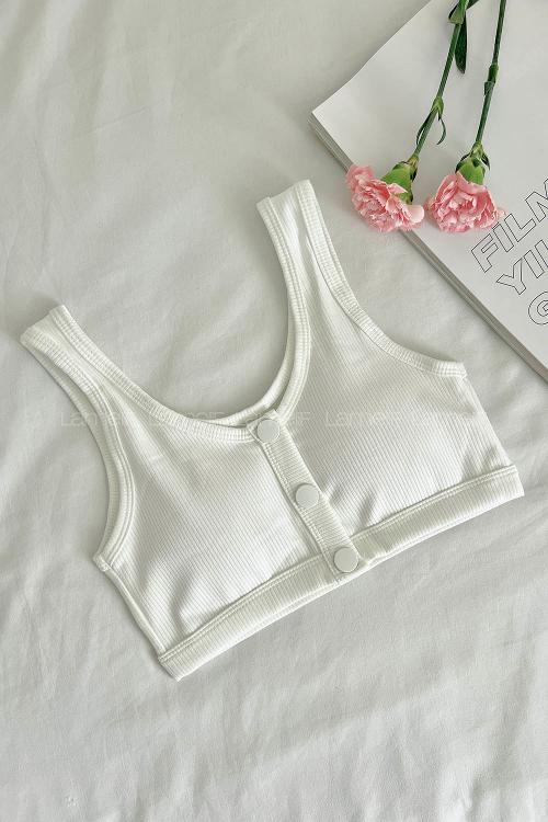 White Cotton Without Underwire Unsupport Bralet
