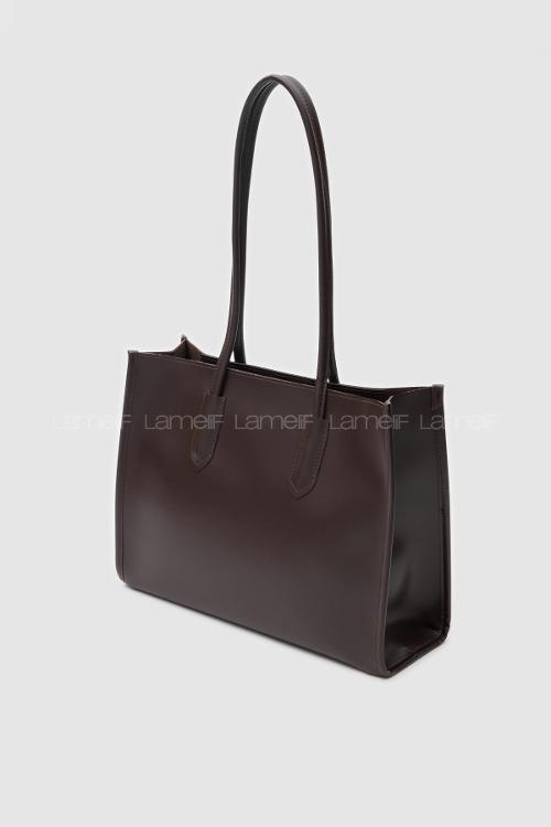 Lamelif Paella Acı Kahve Omuz Çantası 