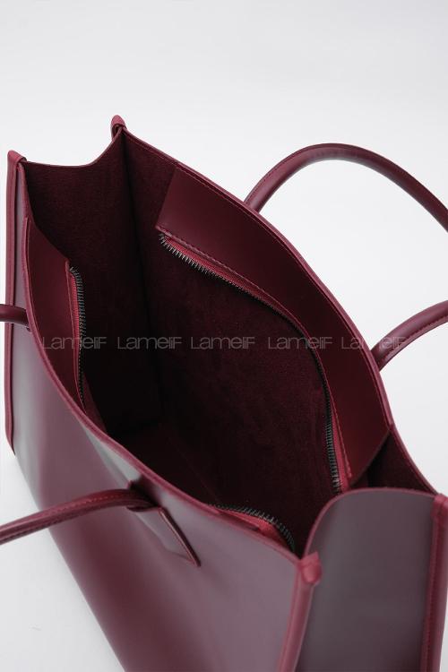 Lamelif Paella Bordo Omuz Çantası