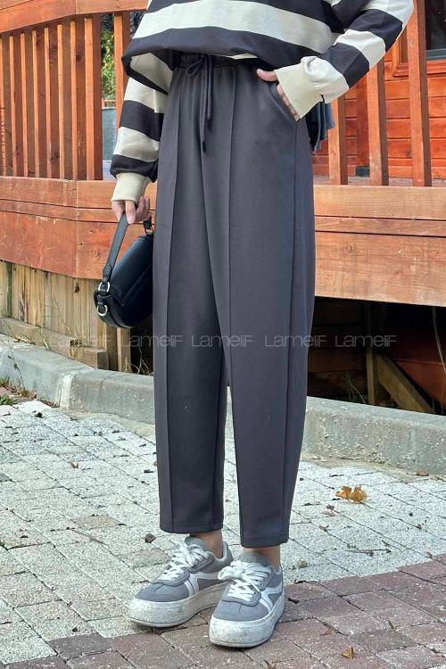 Lamelif Oysho Modal Şalvar Balon Modelli Eşofman Altı Füme