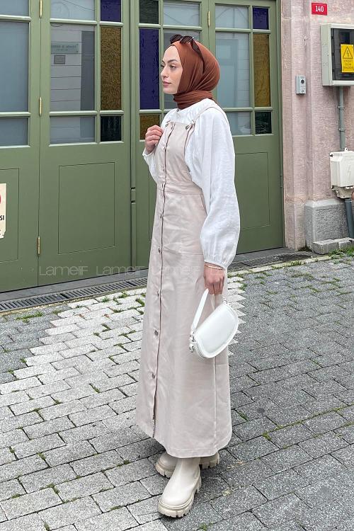 Stone Normal Neck Gabardin Dresess