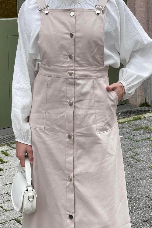 Stone Normal Neck Gabardin Dresess