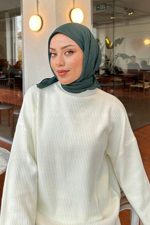 Lamelif Bambu Eşarp Zümrüt yeşili