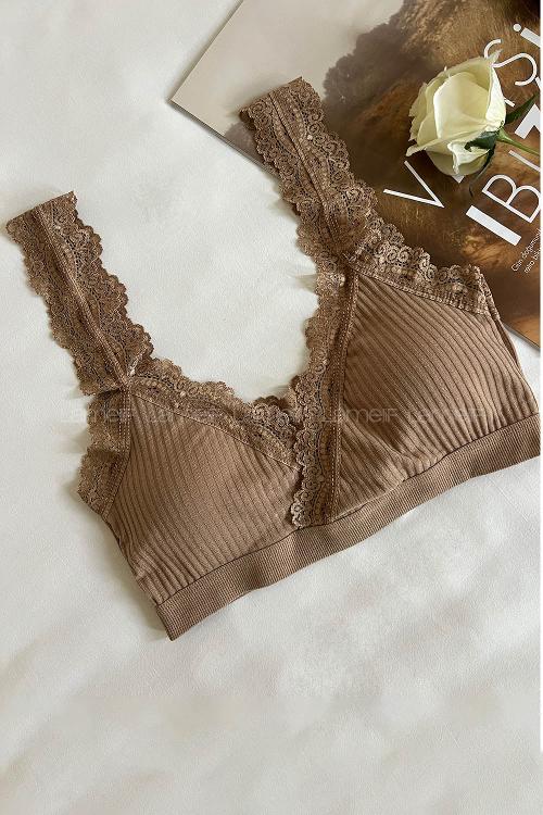 Lamelif Dantel Askılı Pedli Sporcu Sütyen