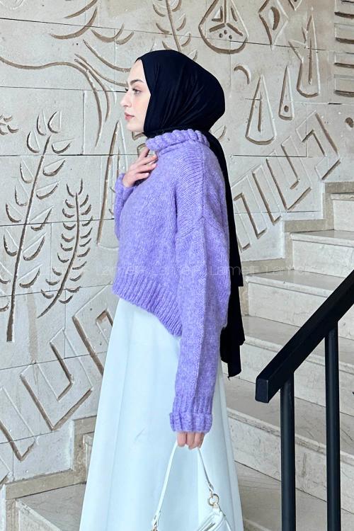 Lamelif Crop Kazak Menkşe Rengi