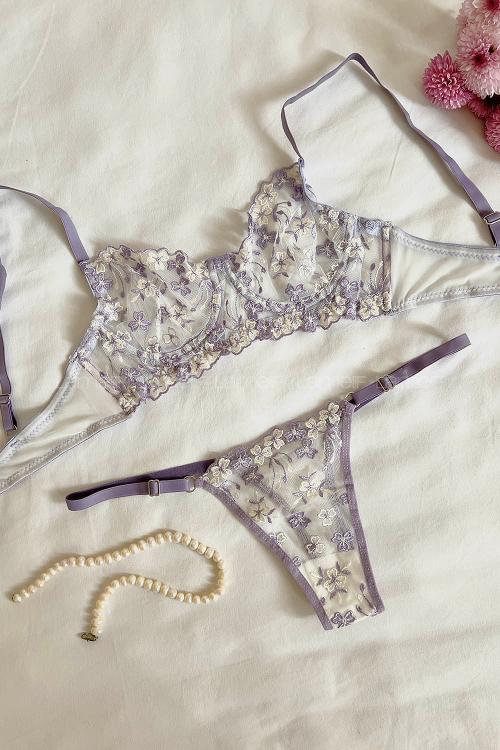 Lamelif Çiçekli Bralet Takım Desteksiz