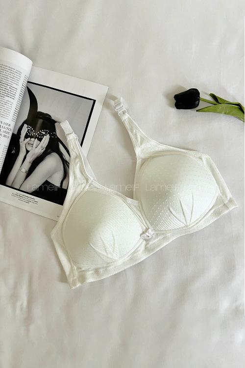 White Cotton Without Underwire Unsupport Bralet