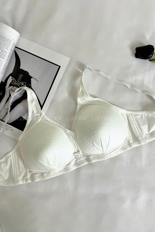 White Cotton Without Underwire Unsupport Bralet