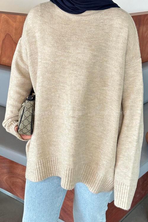 Lamelif Salaş Dokulu Kazak Bej