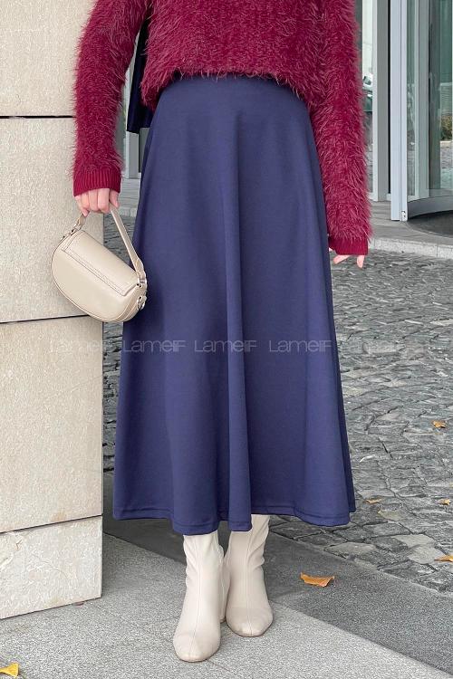 Lamelif Kloş Etek Lacivert