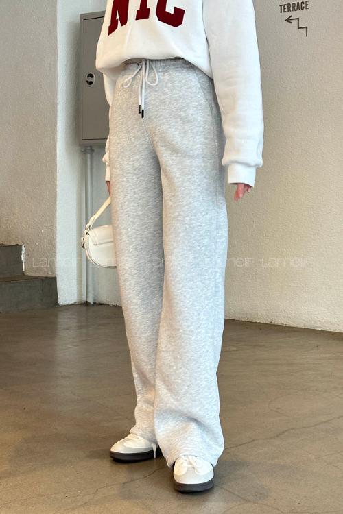 Lamelif Üç İplik Salaş Model Eşofman Altı Açık Gri