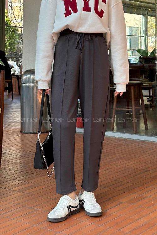 Lamelif Oysho Modal Şalvar Balon Modelli Eşofman Altı Antrasit