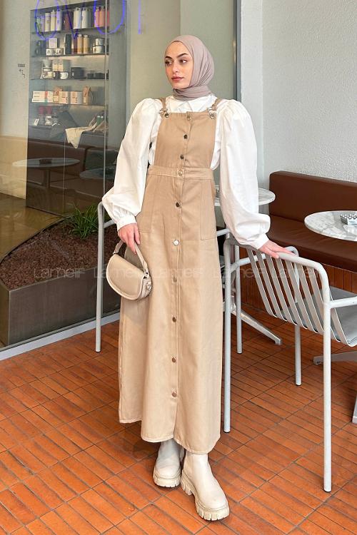 Brown With Milk Normal Neck Gabardin Dresess