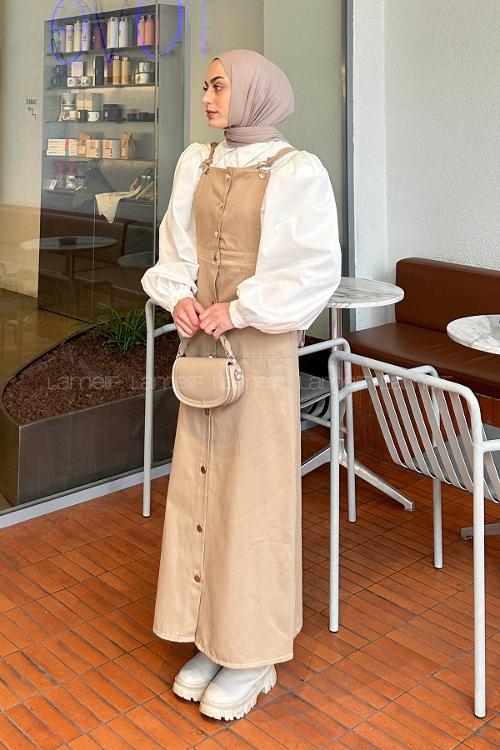 Brown With Milk Normal Neck Gabardin Dresess