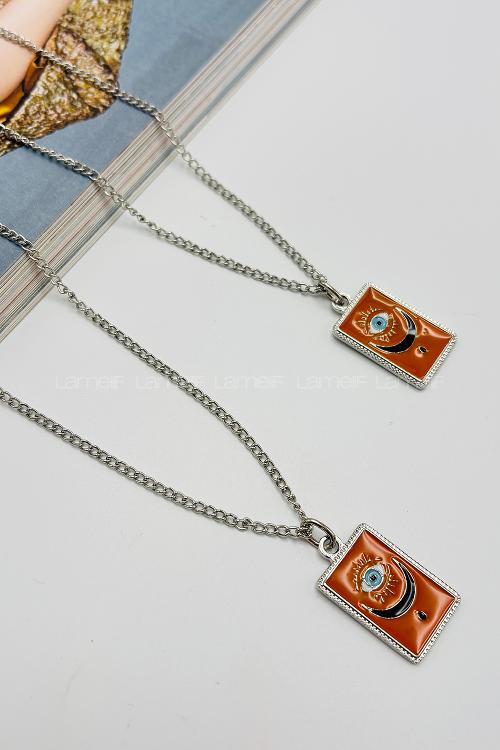 Orange Gold Straight Necklace