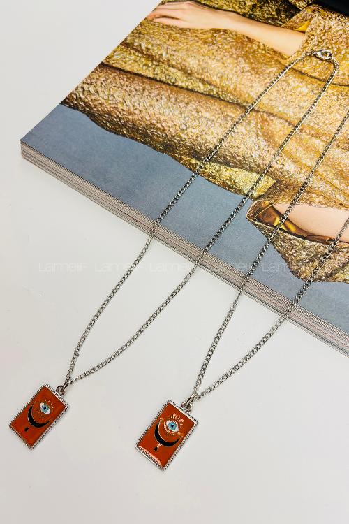 Orange Gold Straight Necklace