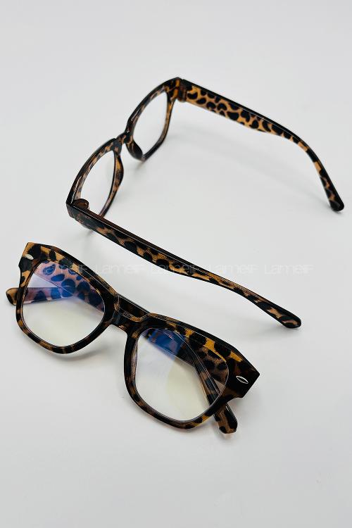 Lamelif İnes Leopar Çerçeve Şeffaf İmaj Gözlük