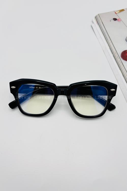 Lamelif İnes Siyah Çerçeve Şeffaf İmaj Gözlük