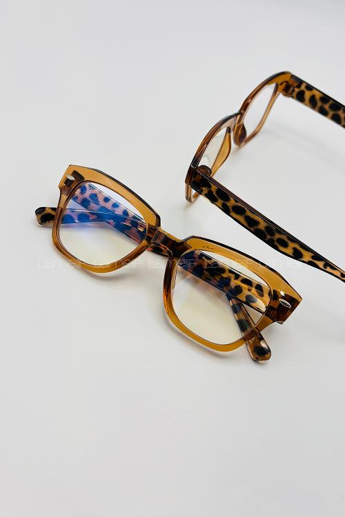 Lamelif İnes Sütlü Kahve Çerçeve Şeffaf İmaj Gözlük