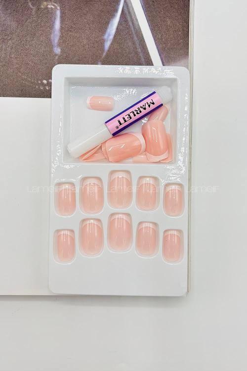 Lamelif Gold Beauty French Takma Tırnak 24 lü Pudra