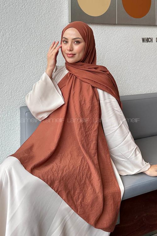 Lamelif Comfort Pamuk Şal Tarçın