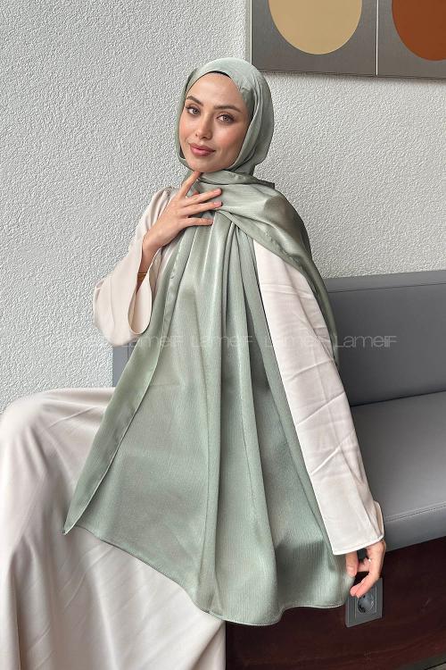 Plum Green Cotton Fabric Straight Shawl