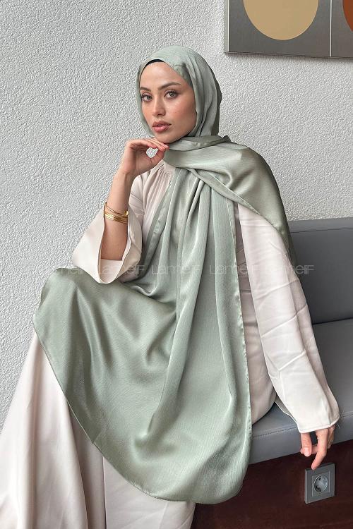 Plum Green Cotton Fabric Straight Shawl