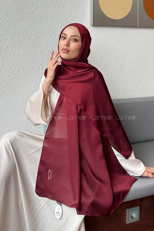 Lamelif Janjan Şal Koyu Bordo