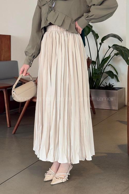 Lamelif Kraşlı Tesettür Etek Taş