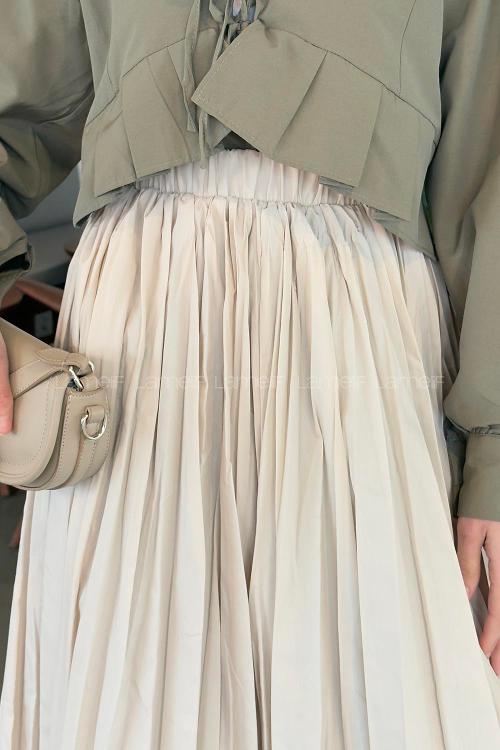 Lamelif Kraşlı Tesettür Etek Taş