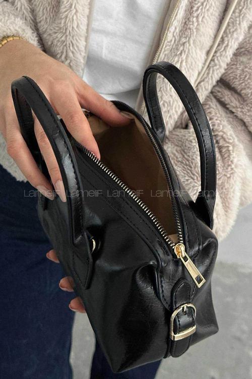 Lamelif Jennie Model Deri Kadın El Ve Omuz Çantası Siyah