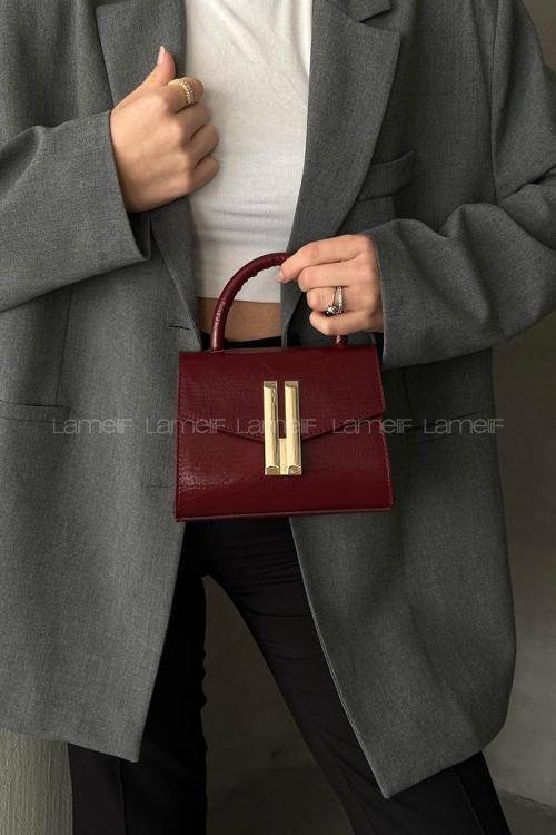 Lamelif Montanna Model Kadın El Ve Omuz Çantası Bordo