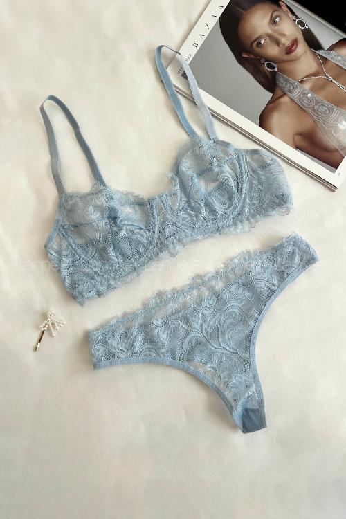 Lamelif Dantel Bralet Takım Desteksiz