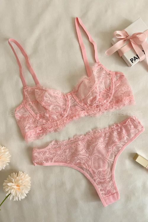 Lamelif Dantel Bralet Takım Desteksiz